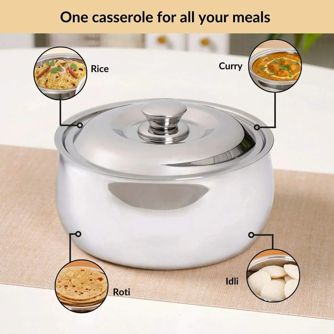 Stainless Steel Rice And Roti Casserole 3000ml - Image 7