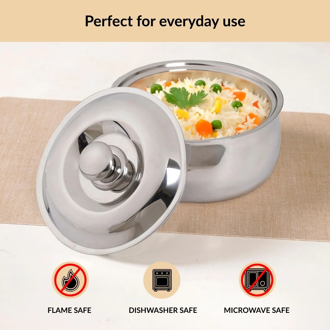 Stainless Steel Rice And Roti Casserole 3000ml - Image 8