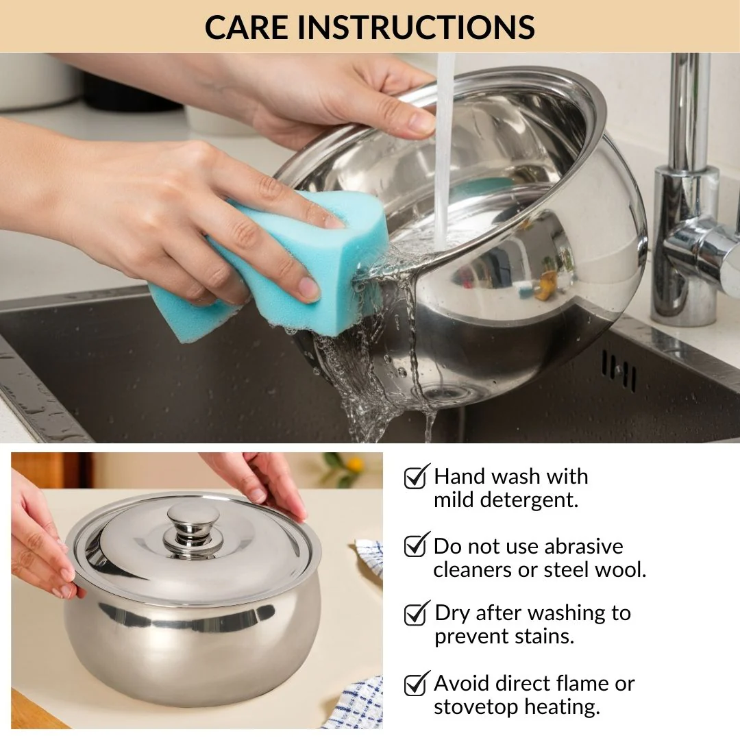 Stainless Steel Rice And Roti Casserole 3000ml - Image 9