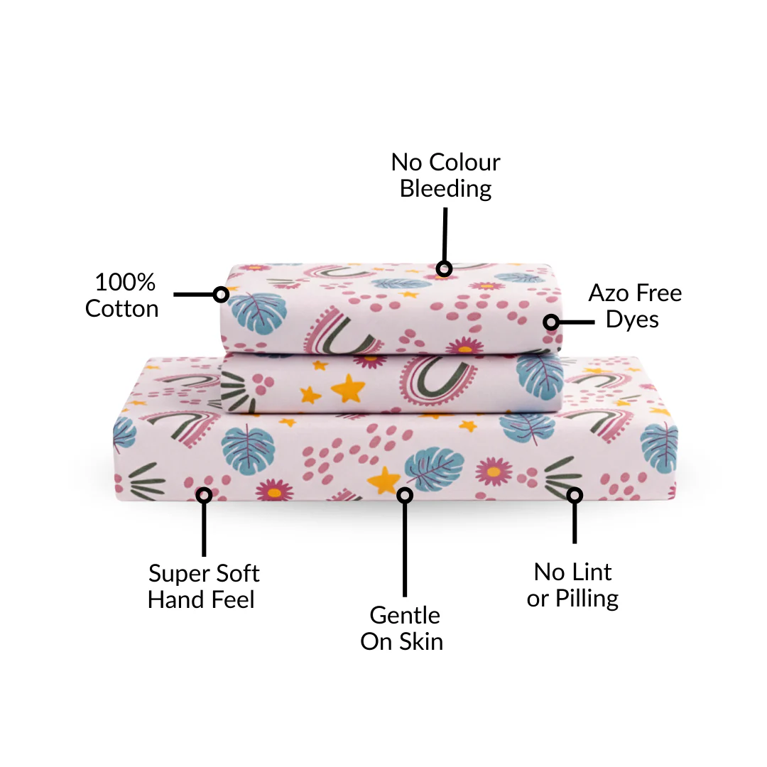 Starry Meadow Pastel Cotton King Size Bedding Set 275x275cm - Image 4