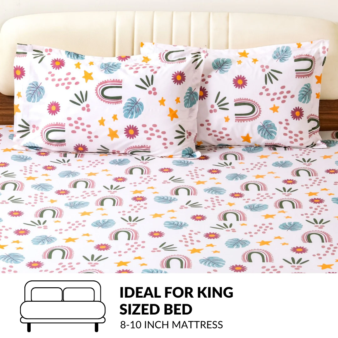 Starry Meadow Pastel Cotton King Size Bedding Set 275x275cm - Image 7