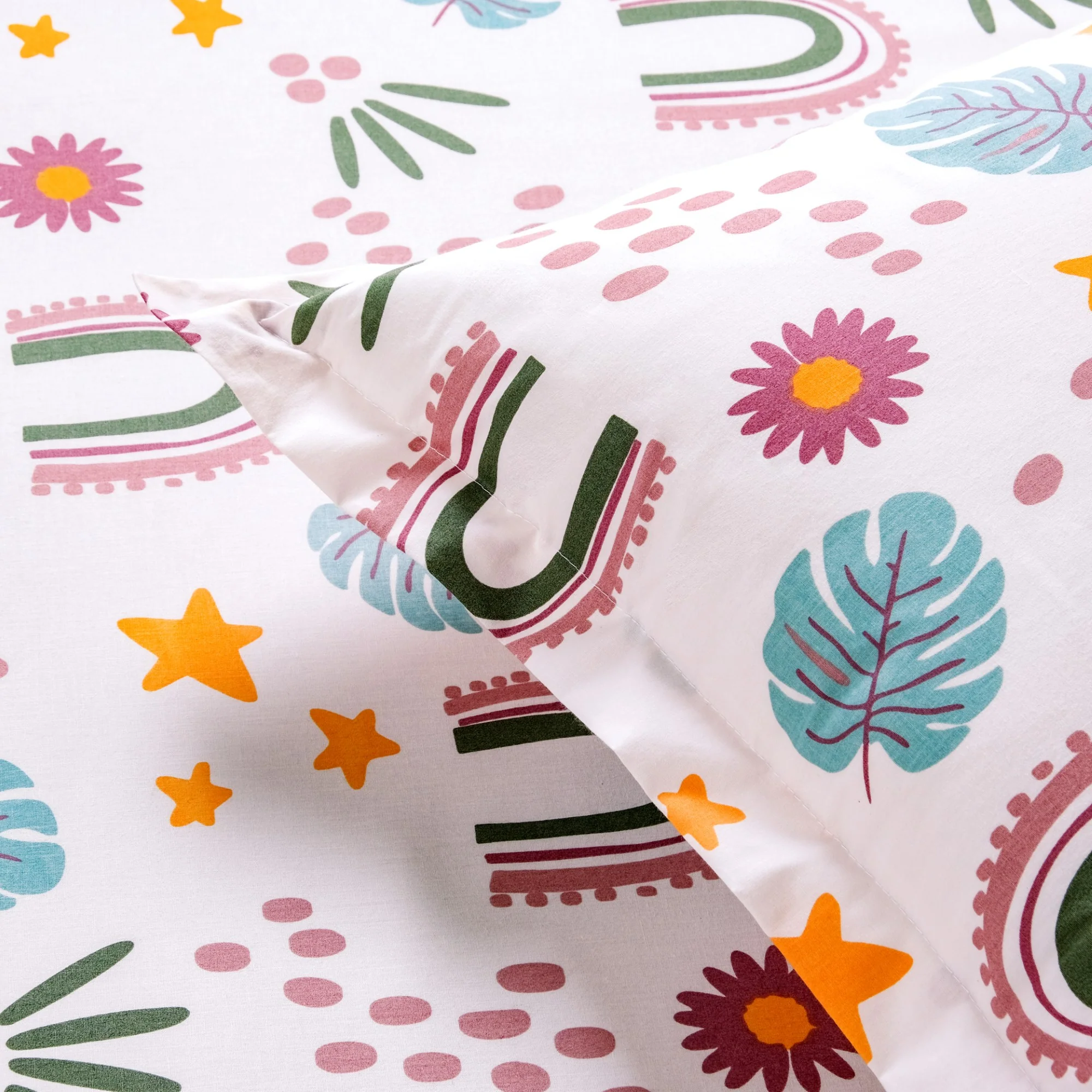 Starry Meadow Pastel Queen Size Cotton Bedding Set 254x229cm - Image 2