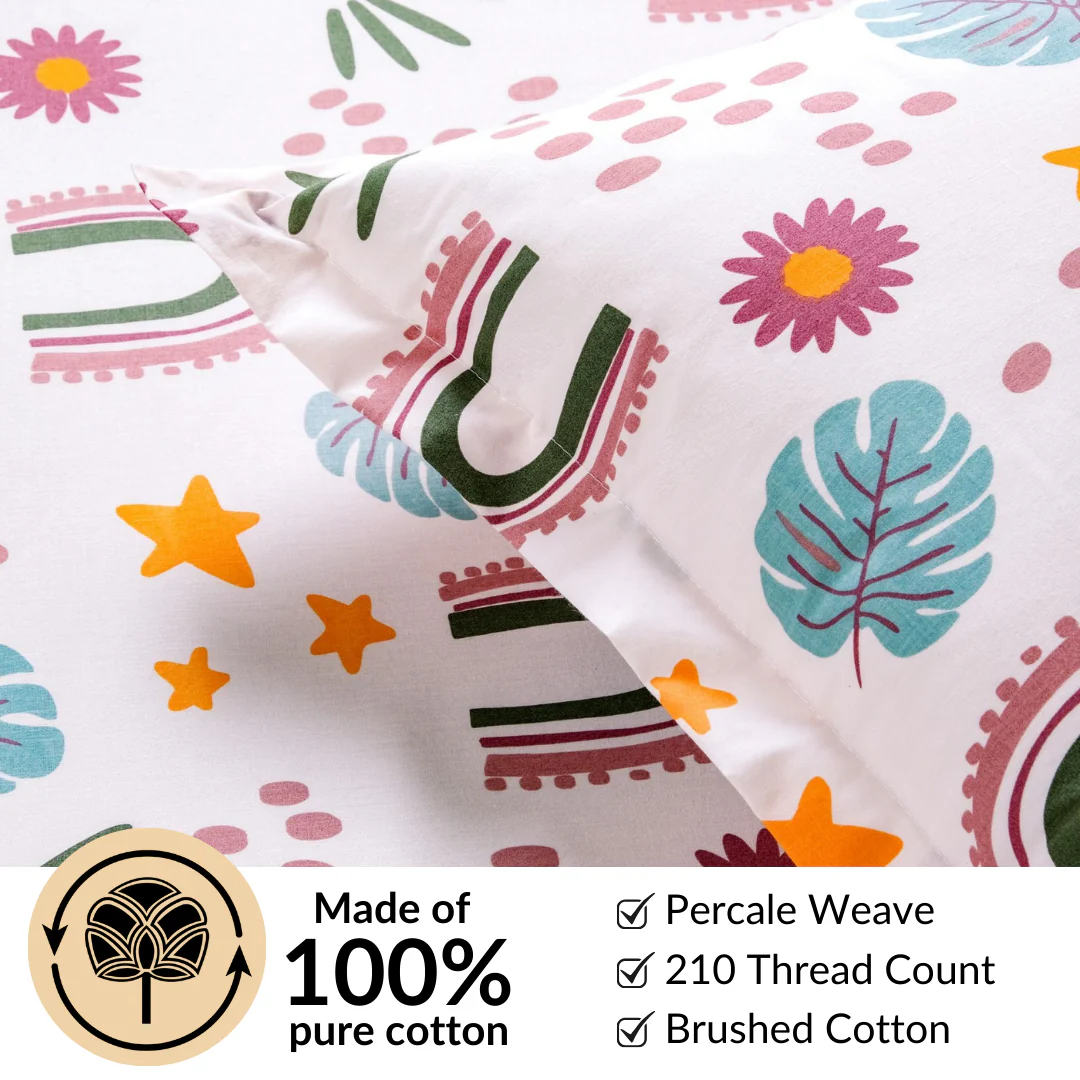 Starry Meadow Pastel Queen Size Cotton Bedding Set 254x229cm - Image 6