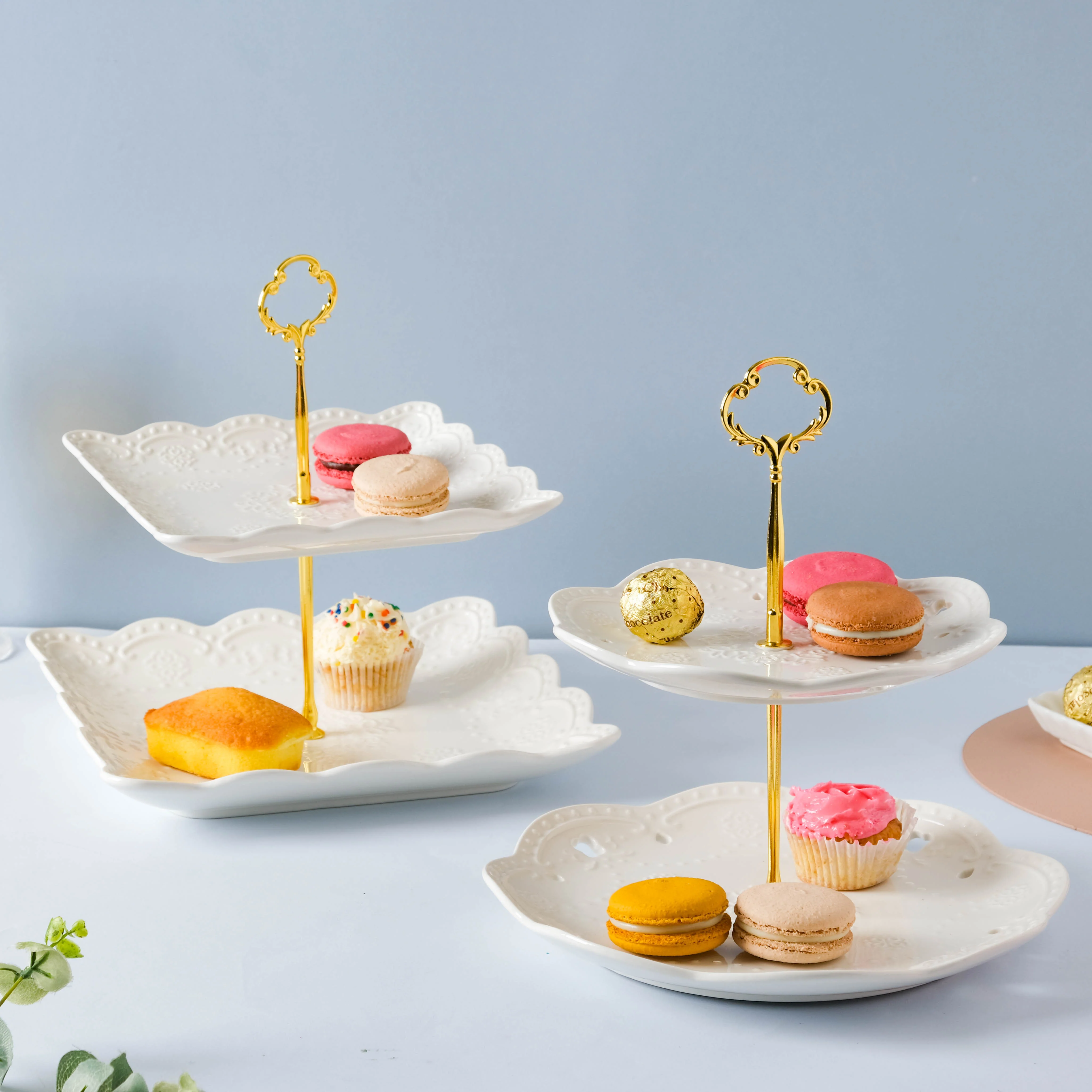 Sugar Square White 2-tier Cupcake Stand - Image 7