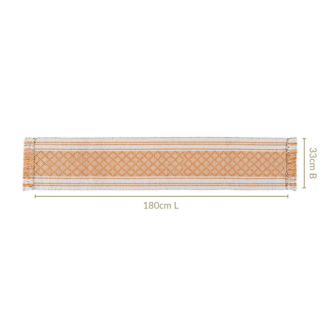 Sunloom Textured Cotton Runner With Fringes 180x33cm - Image 3