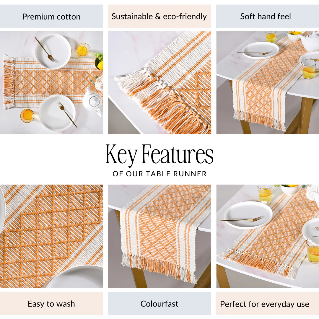 Sunloom Textured Cotton Runner With Fringes 180x33cm - Image 4