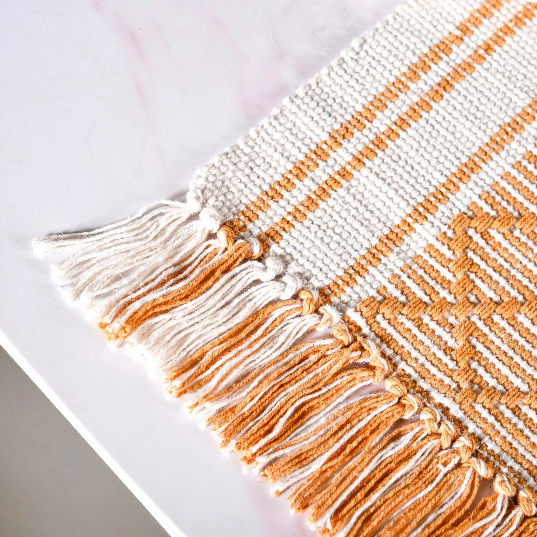 Sunloom Textured Cotton Runner With Fringes 180x33cm - Image 5
