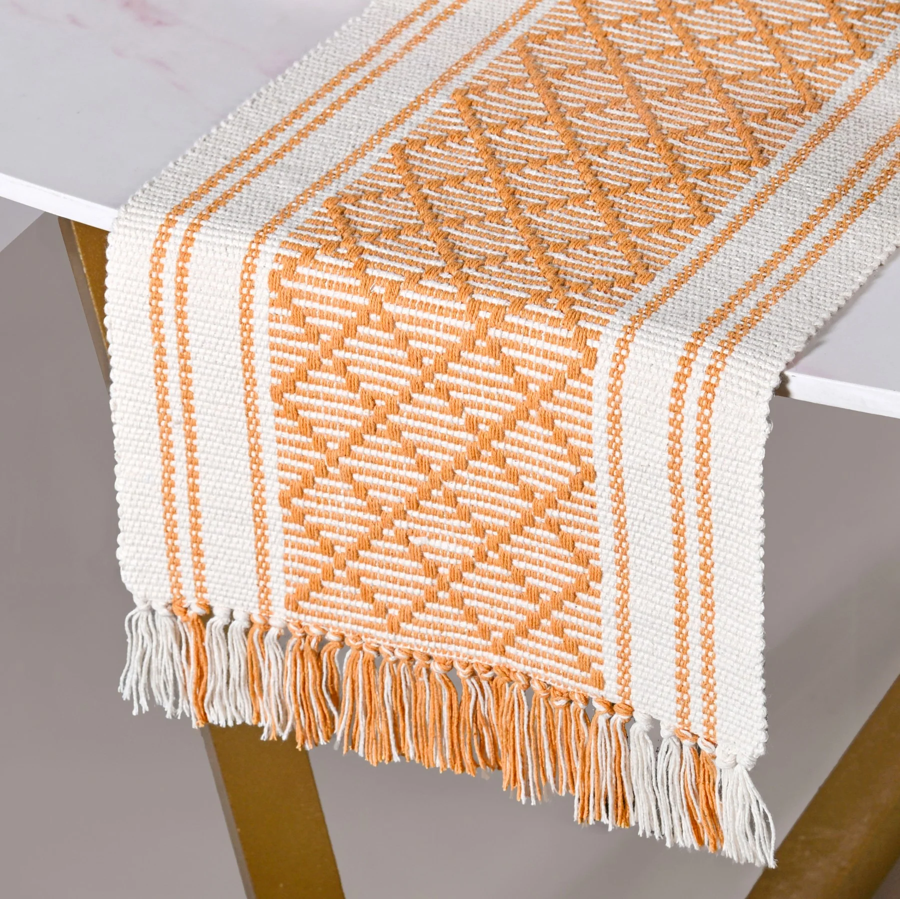 Sunloom Textured Cotton Runner With Fringes 180x33cm - Image 7