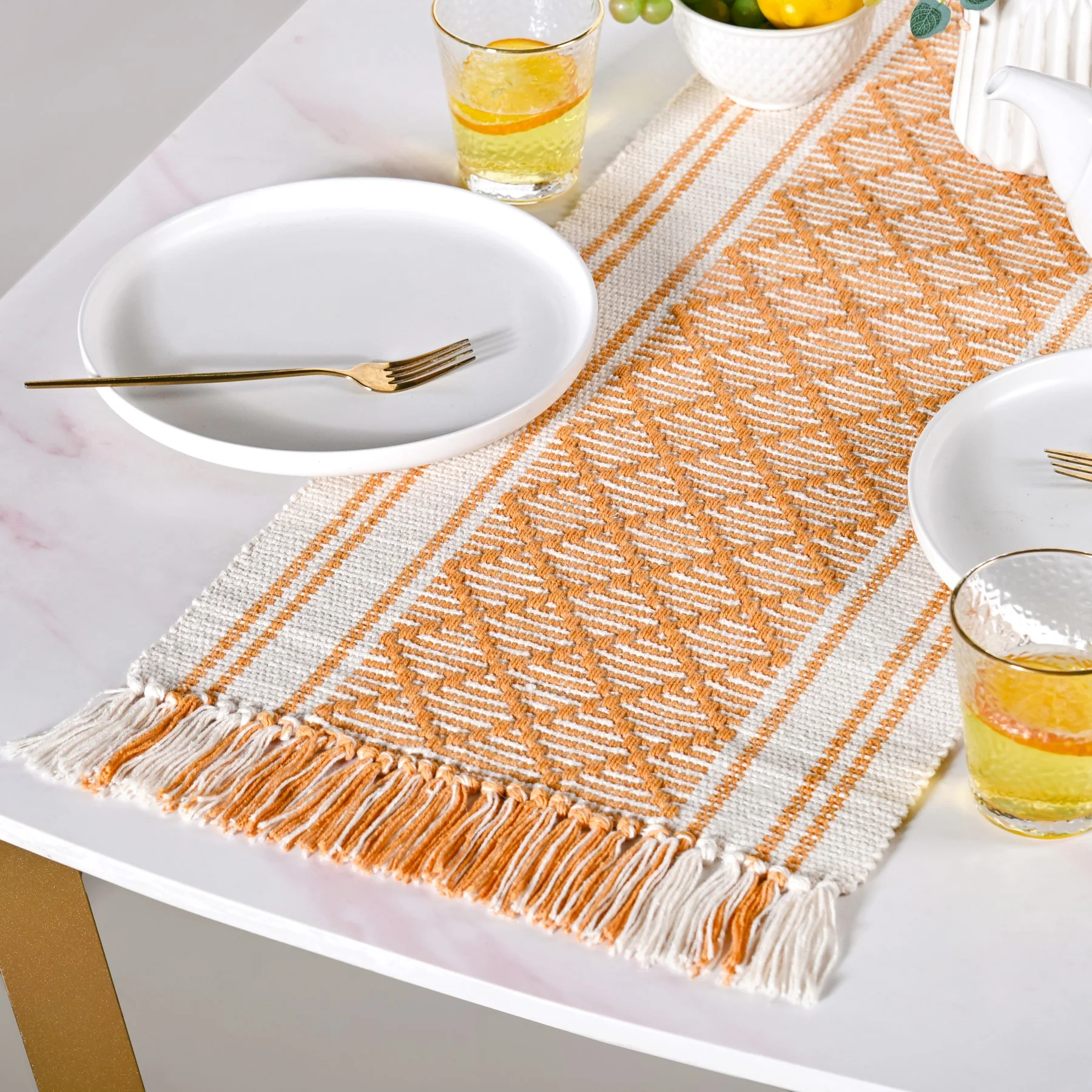 Sunloom Textured Cotton Runner With Fringes 180x33cm - Image 8