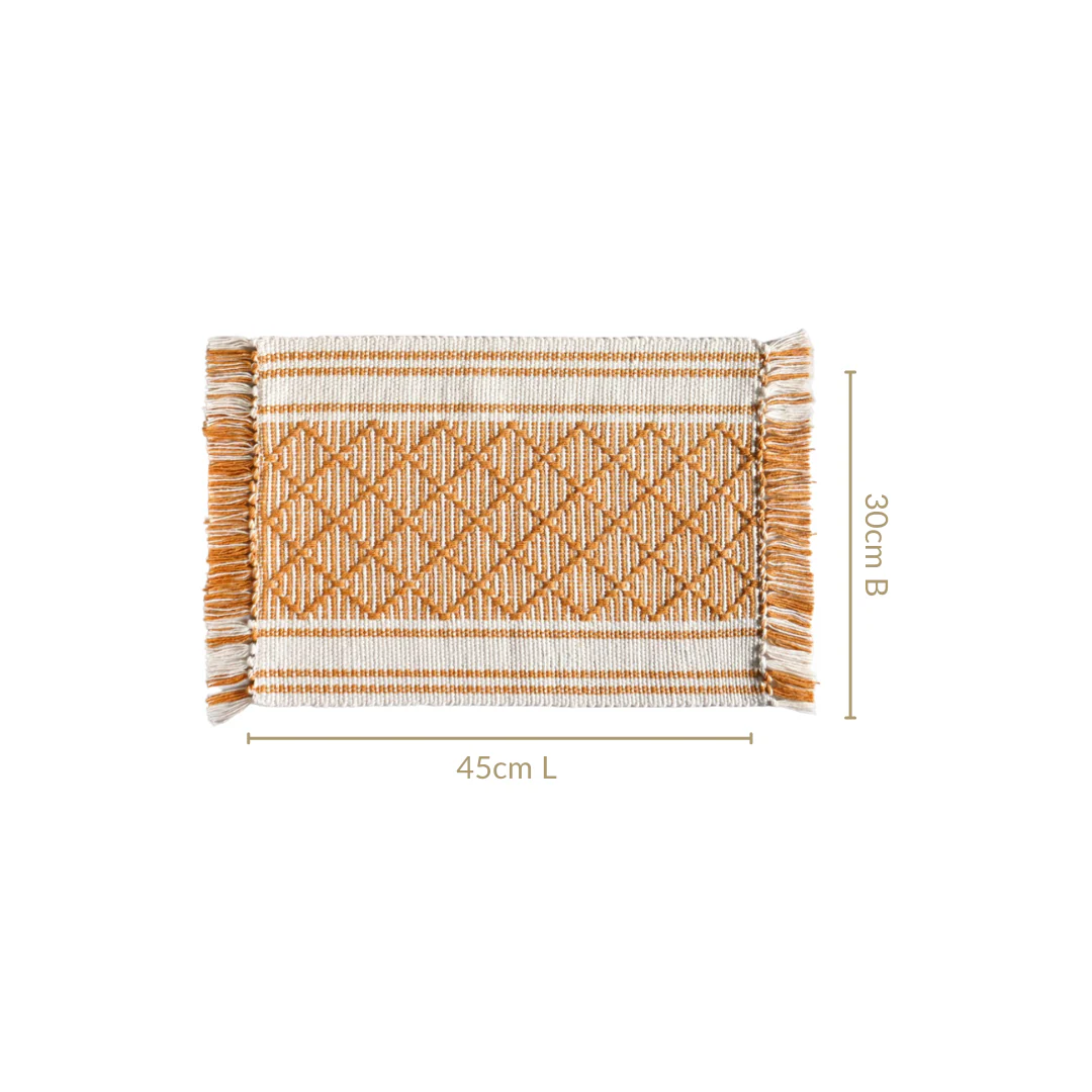 Sunloom Textured Placemat With Fringes Set Of 6 - Image 4