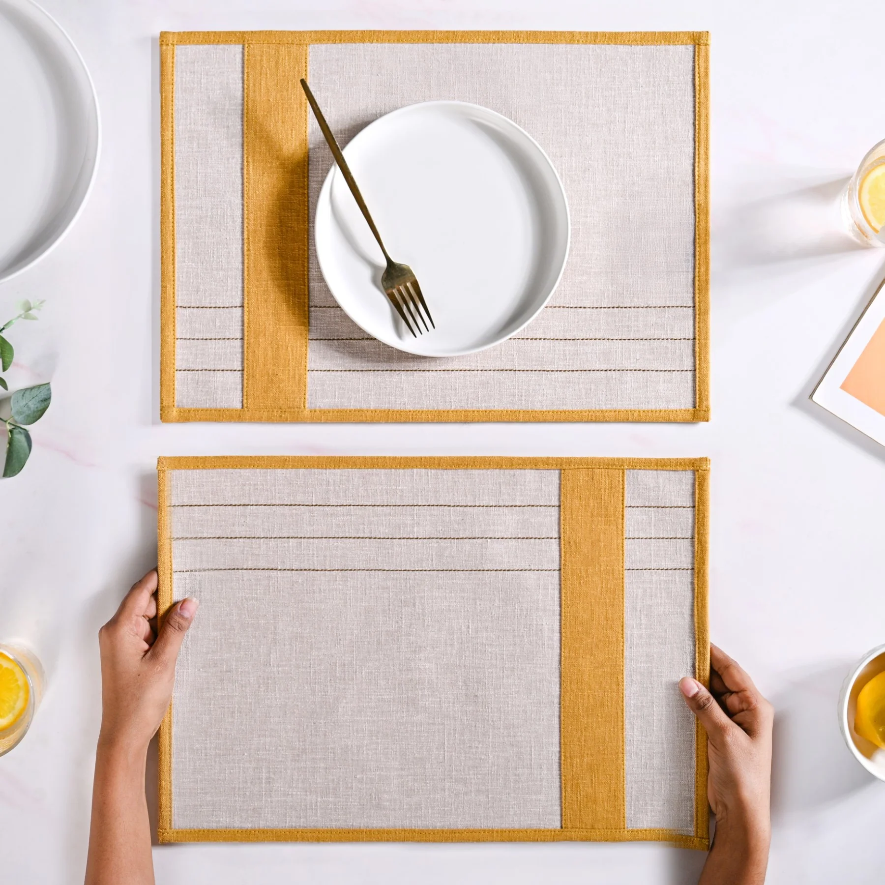 Sunny Row Dining Table Mat Set Of 6 - Image 2