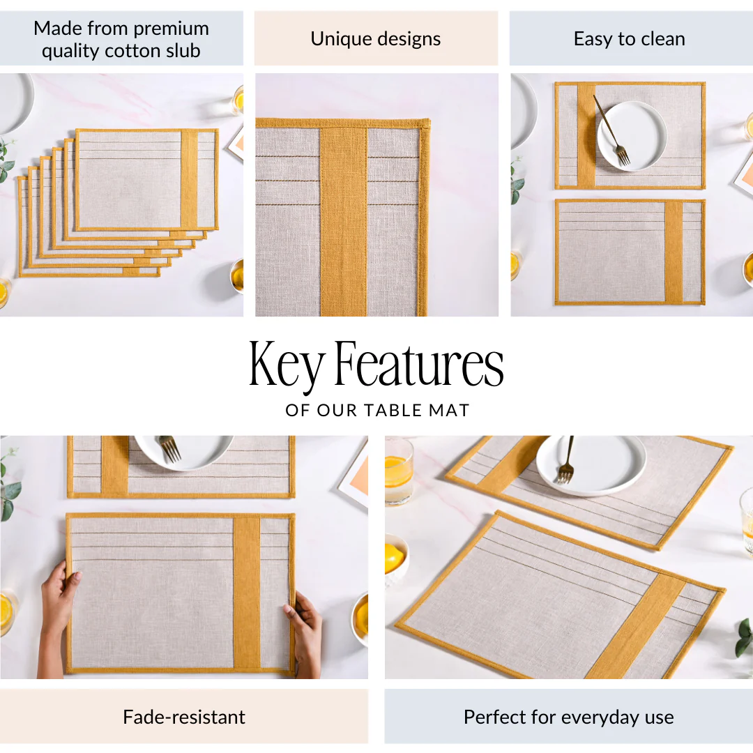 Sunny Row Dining Table Mat Set Of 6 - Image 4