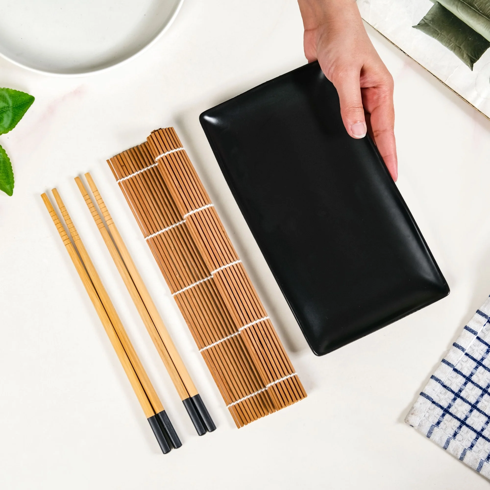 Sushi Kit With Rolling Mat And Chopsticks Set Of 4 - Image 3