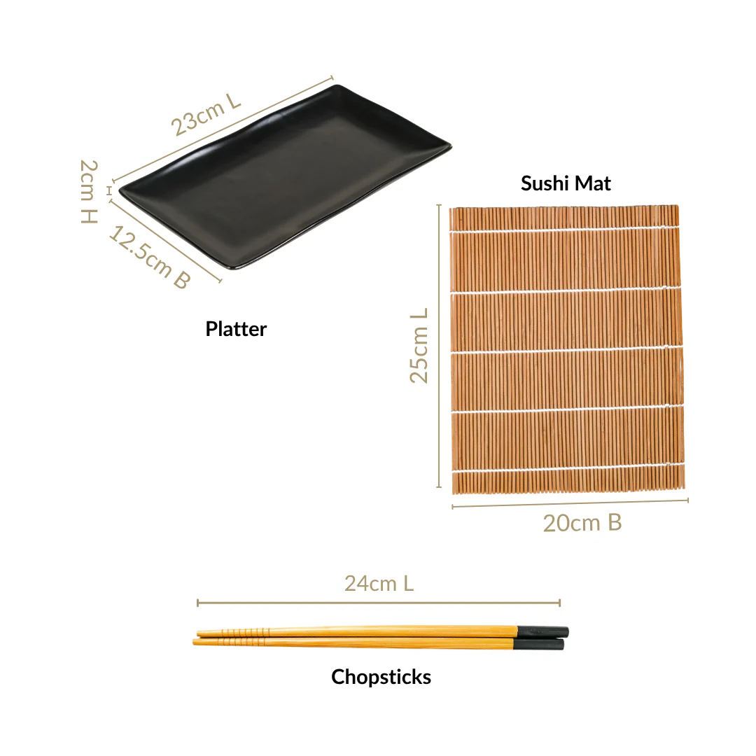 Sushi Kit With Rolling Mat And Chopsticks Set Of 4 - Image 4