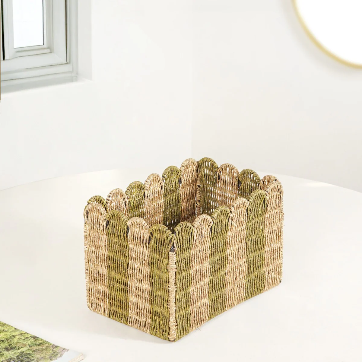 Sustainable Sabai Grass Scalloped Basket Set Of 3 - Image 10