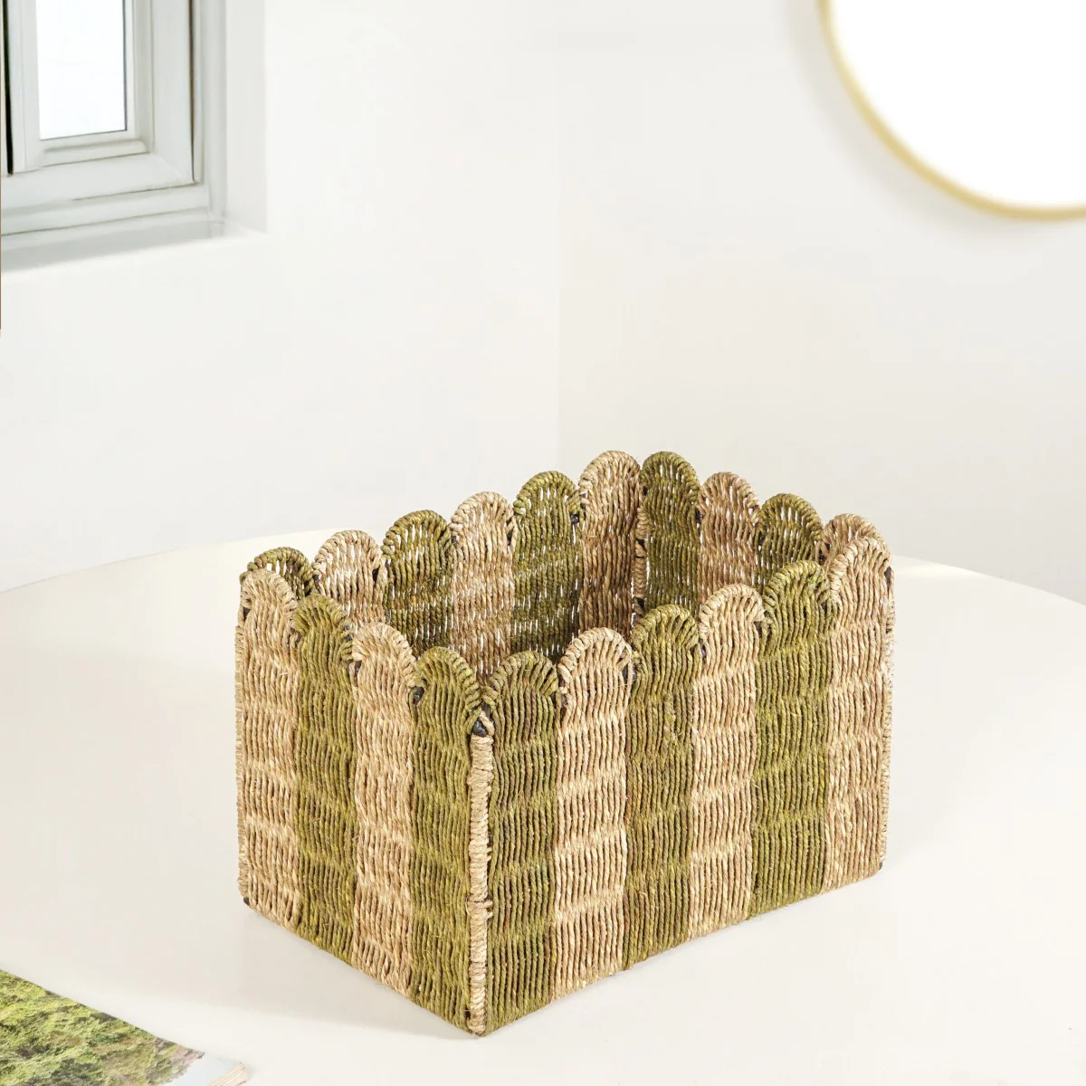 Sustainable Sabai Grass Scalloped Basket Set Of 3 - Image 9