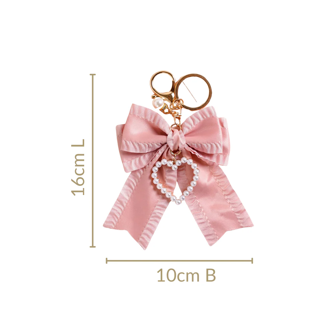 Sweet Heart Bow Keychain With Metal Hooks - Image 4