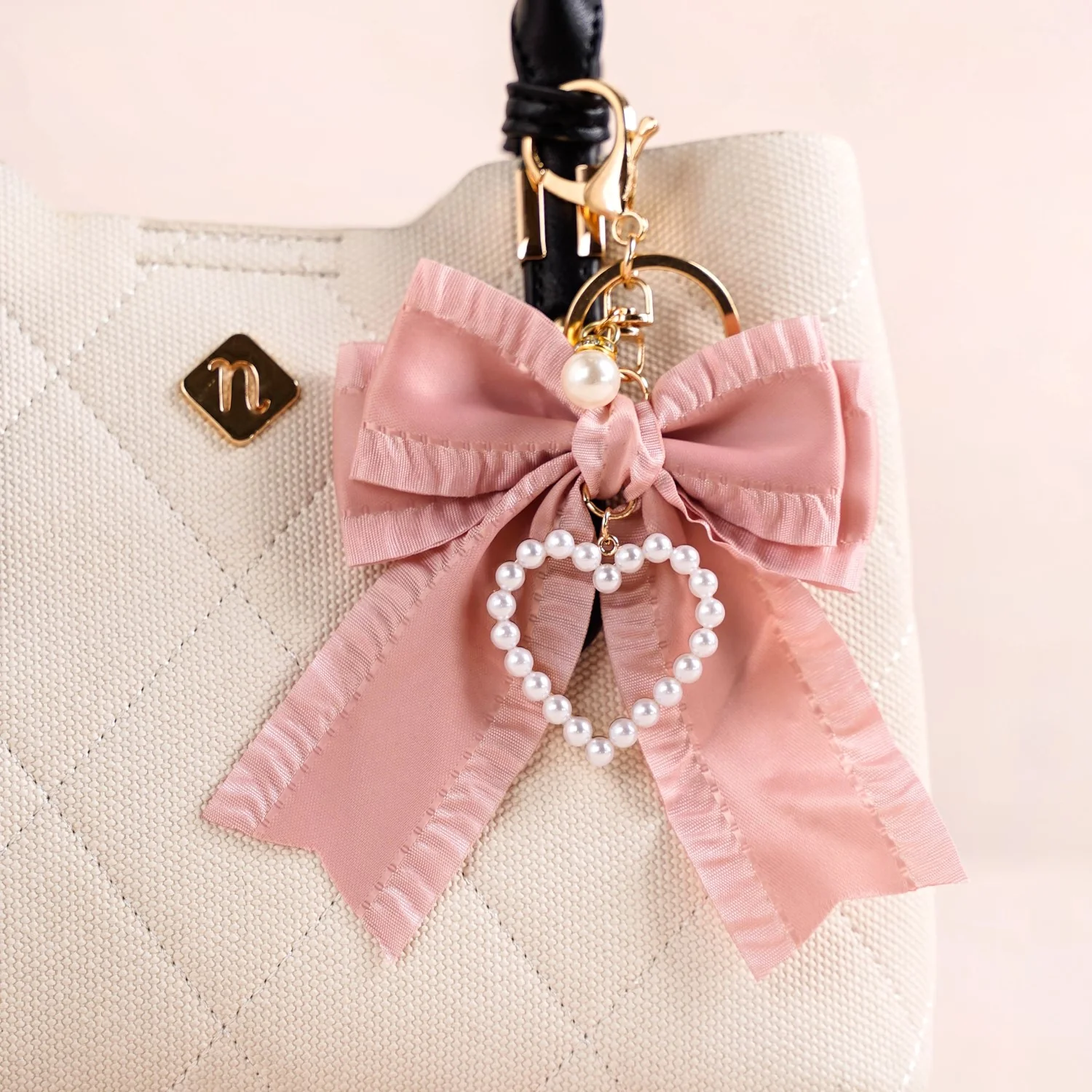 Sweet Heart Bow Keychain With Metal Hooks - Image 7