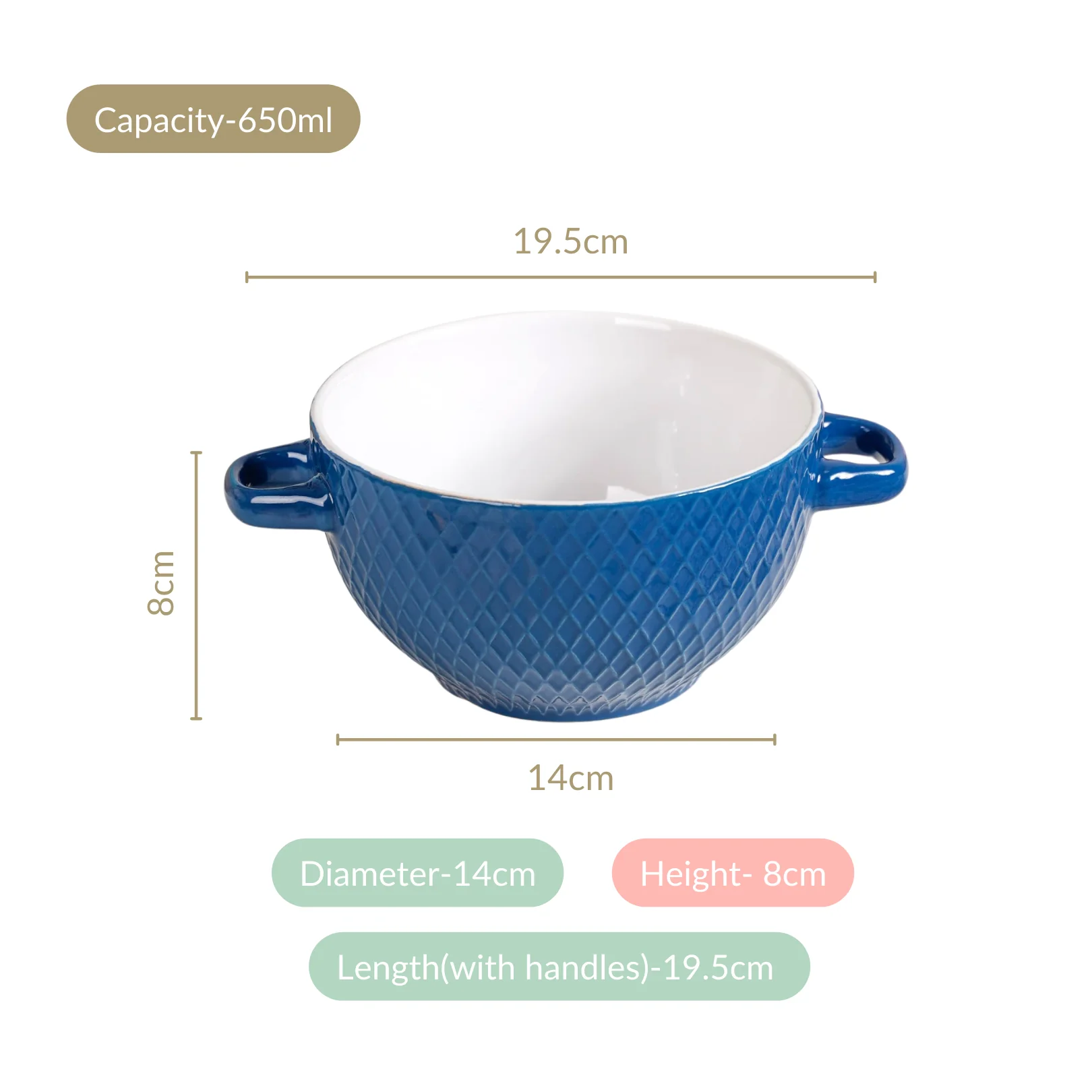 Tara Ceramic Bowl Set Of 6 Multicolour 650ml - Image 4