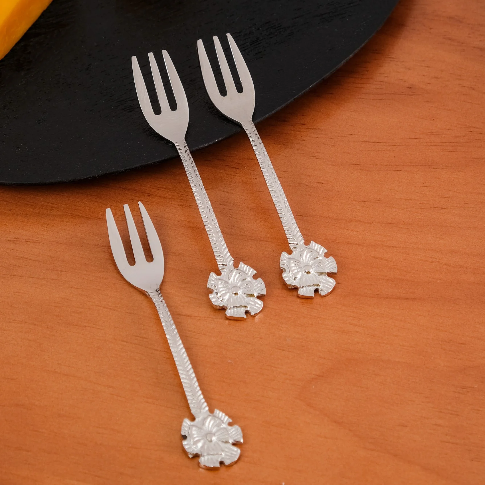 Spoon Fork Floral Cutlery For Desserts Set Of 6 - Image 5