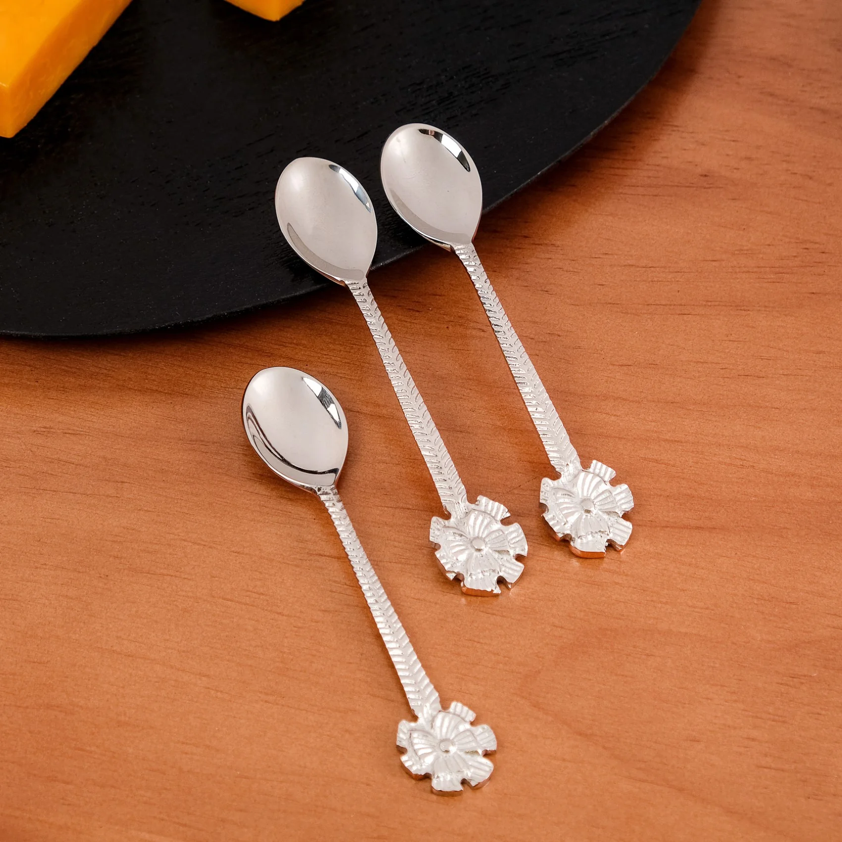 Spoon Fork Floral Cutlery For Desserts Set Of 6 - Image 6