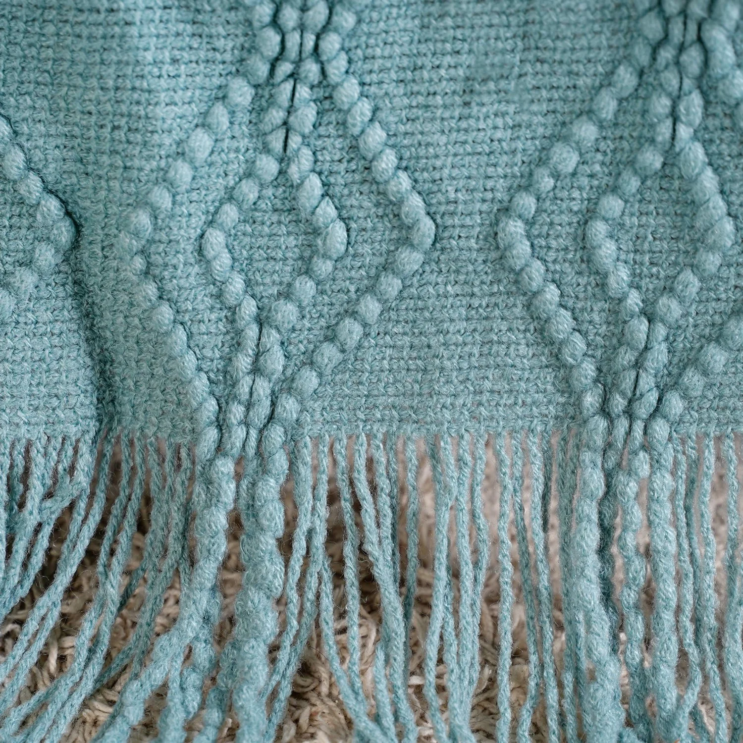 Teal Woven Throw Blanket - Image 5