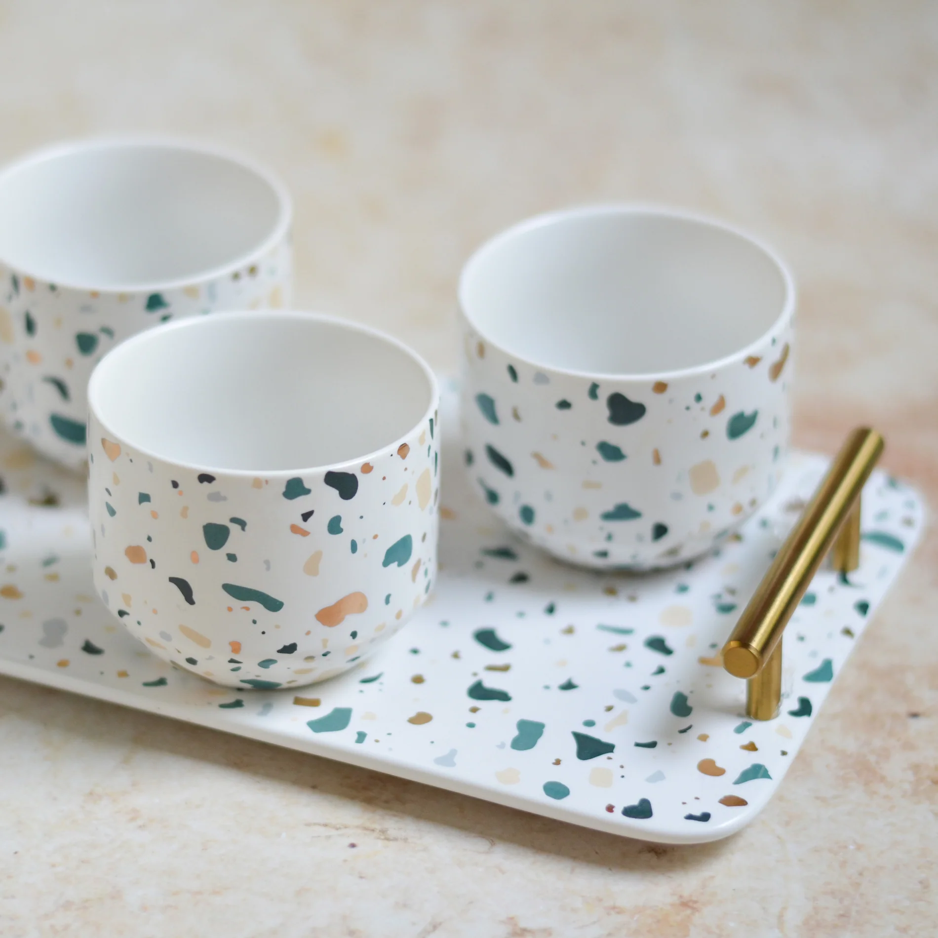 Terrazzo Tea Set With Tray - Image 6