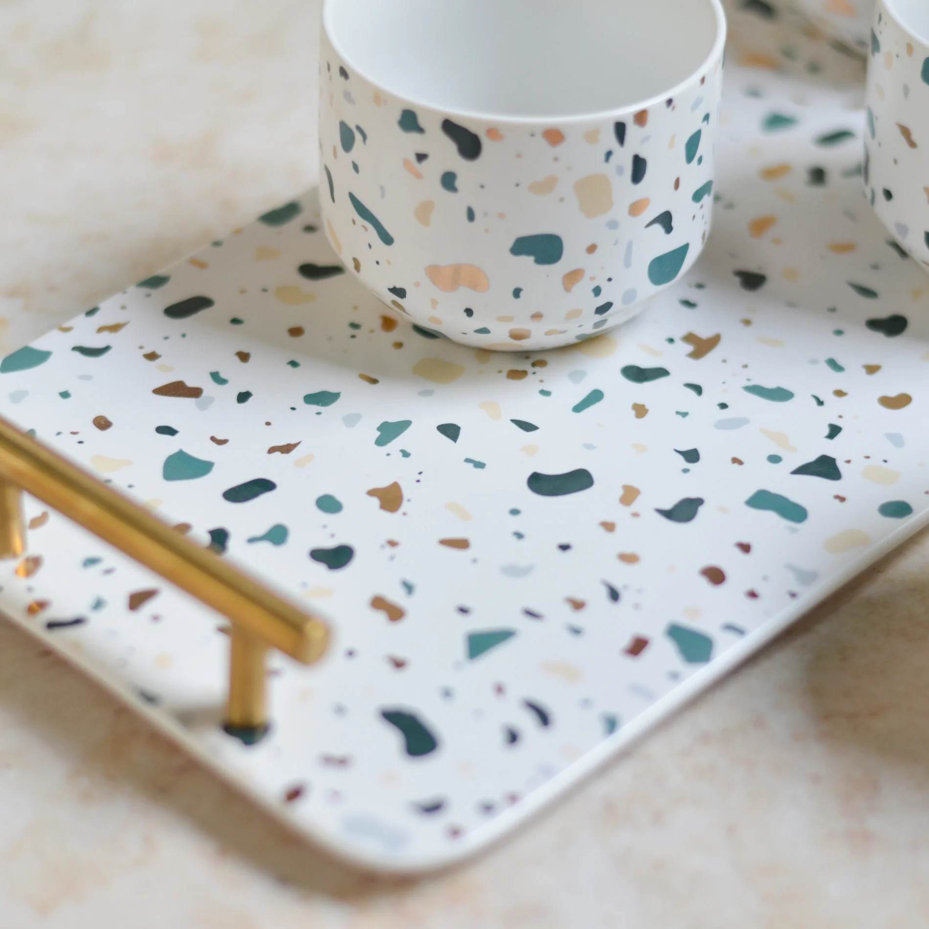 Terrazzo Tea Set With Tray - Image 7