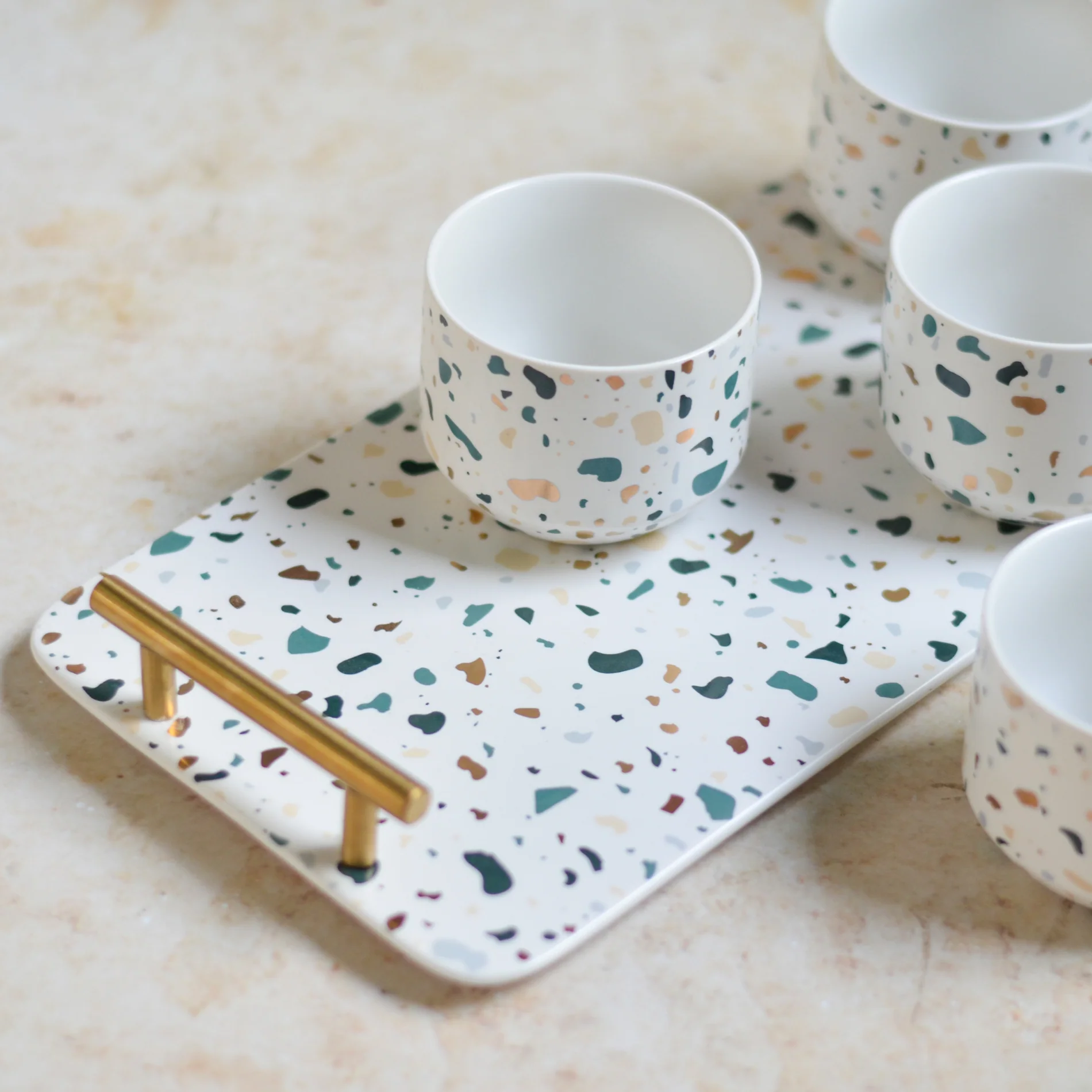 Terrazzo Tea Set With Tray - Image 8