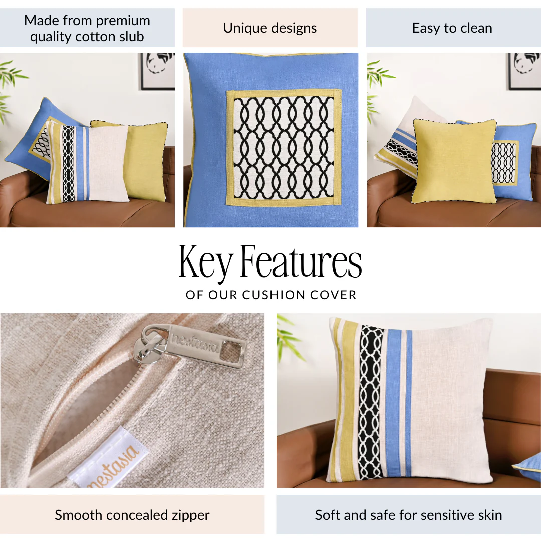 Textured Trio Cushion Cover Set Of 3 40x40cm - Image 4