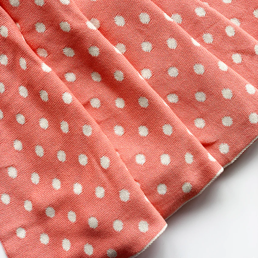 Dottie Knitted Throw Blanket - French Pink Peach Natural White - Image 4