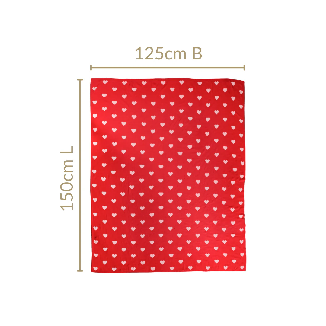 Heart Knitted Throw Blanket - Image 4