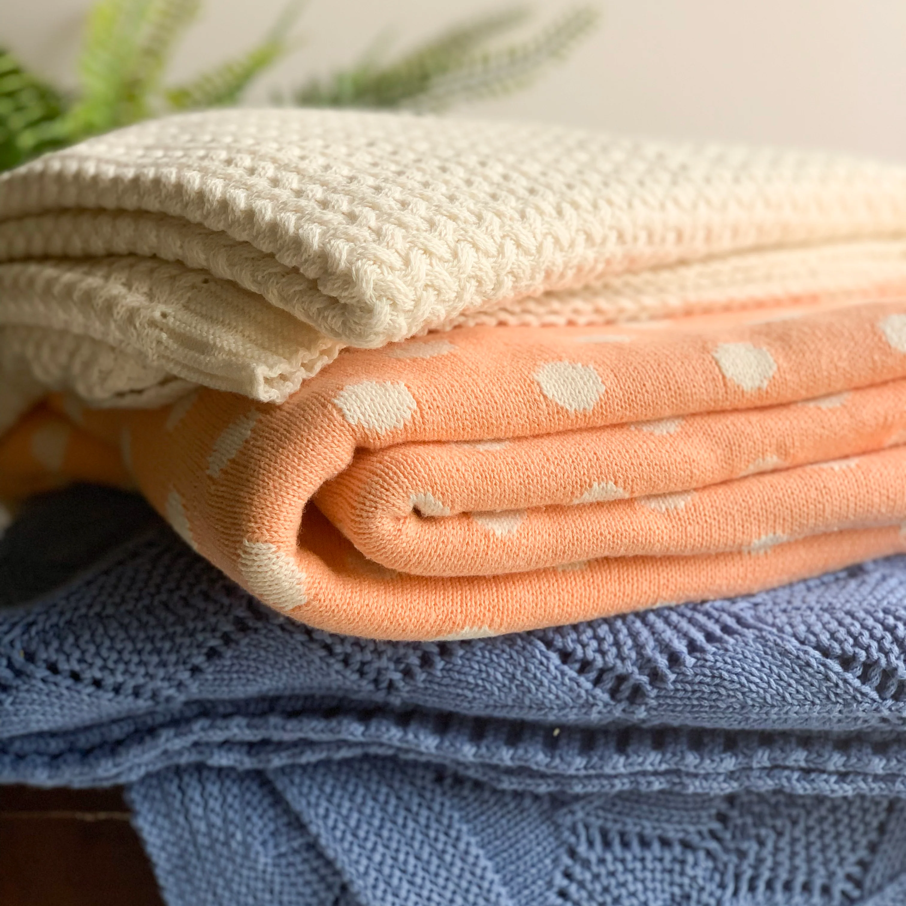 Horizon Knitted Cable Throw Blanket - Blue - Image 5