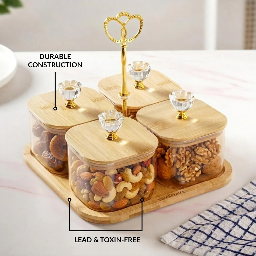 Tinted Jars Set Of 5 With Floral Knobs 450ml - Image 2