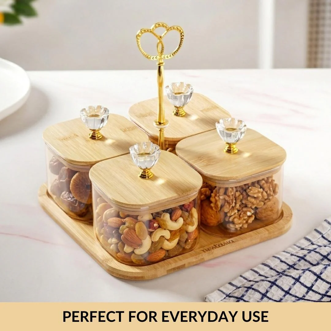Tinted Jars Set Of 5 With Floral Knobs 450ml - Image 6