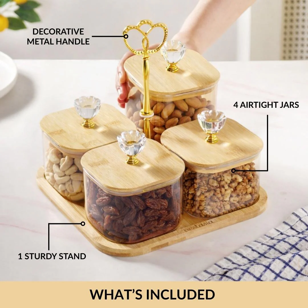 Tinted Jars Set Of 5 With Floral Knobs 450ml - Image 7