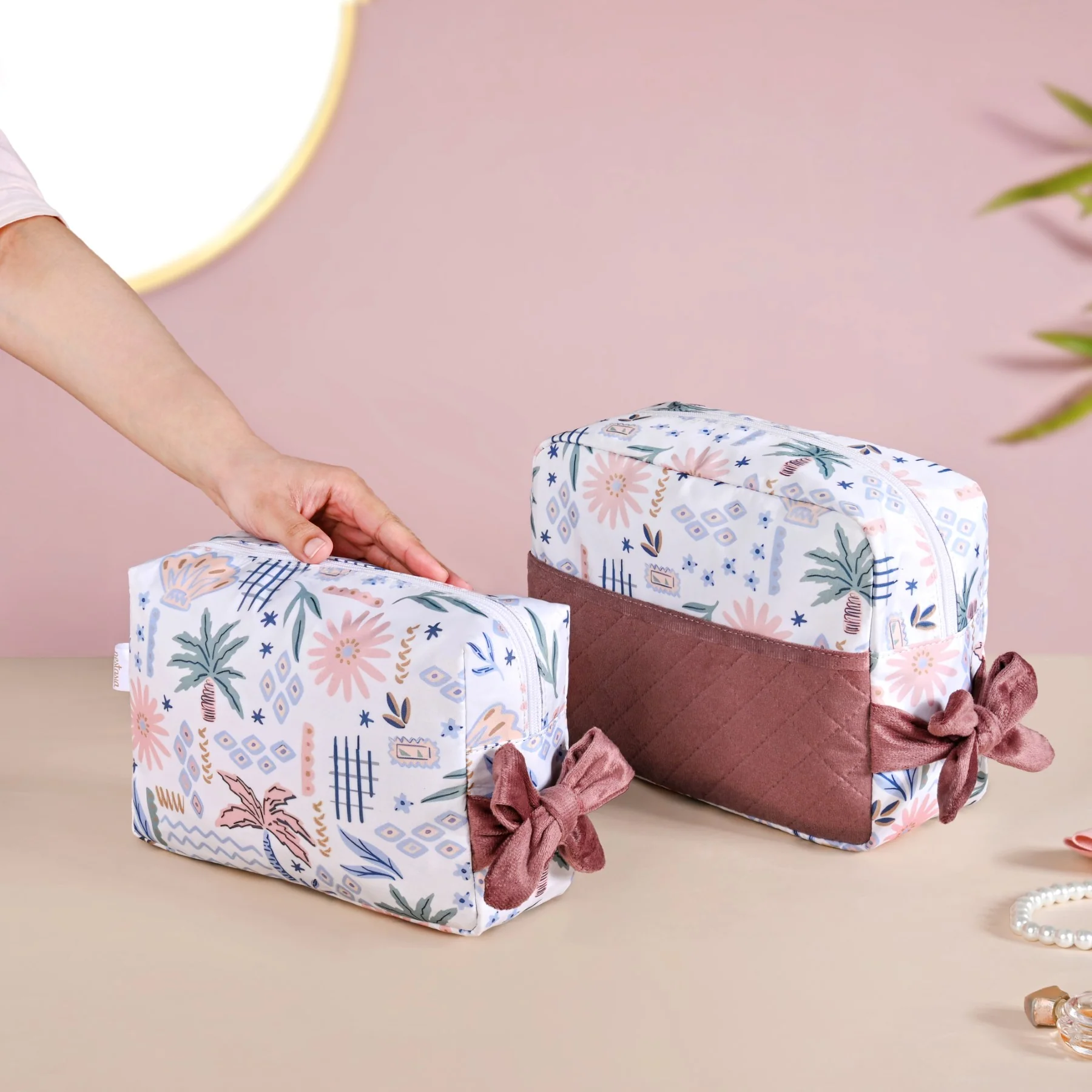Tropical Travel Toiletry Kit Bag Set Of 2 - Image 2