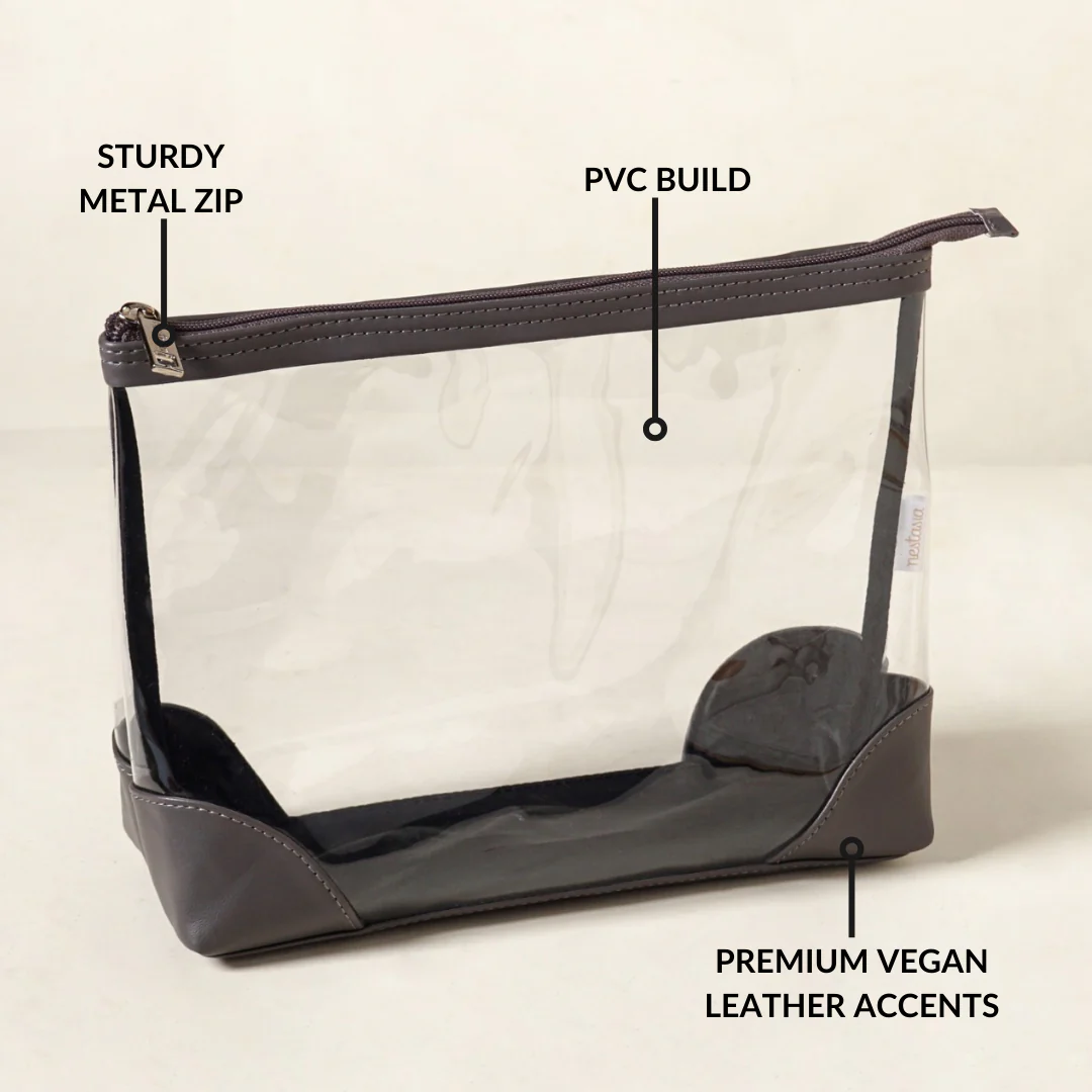 Transparent Travel Pouch Set Of 3 Grey - Image 3