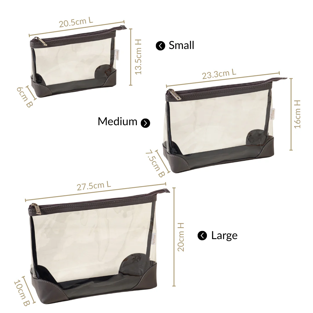 Transparent Travel Pouch Set Of 3 Grey - Image 4