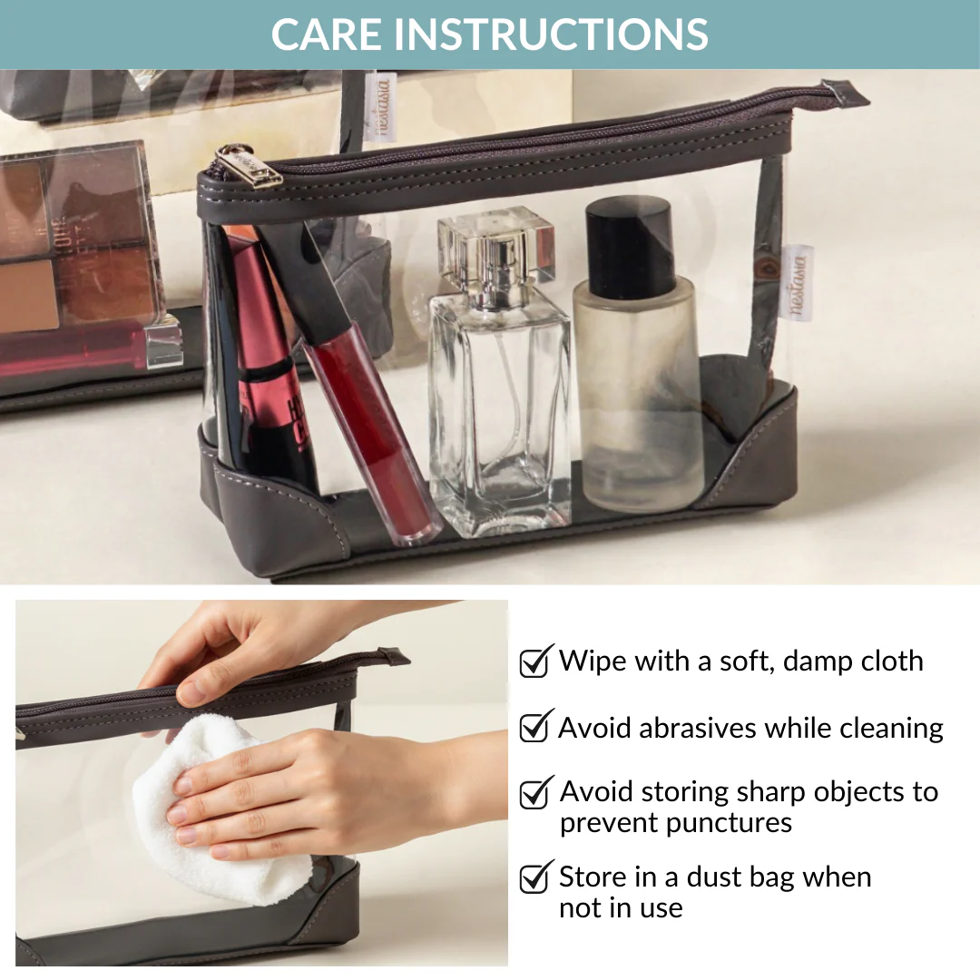 Transparent Travel Pouch Set Of 3 Grey - Image 8