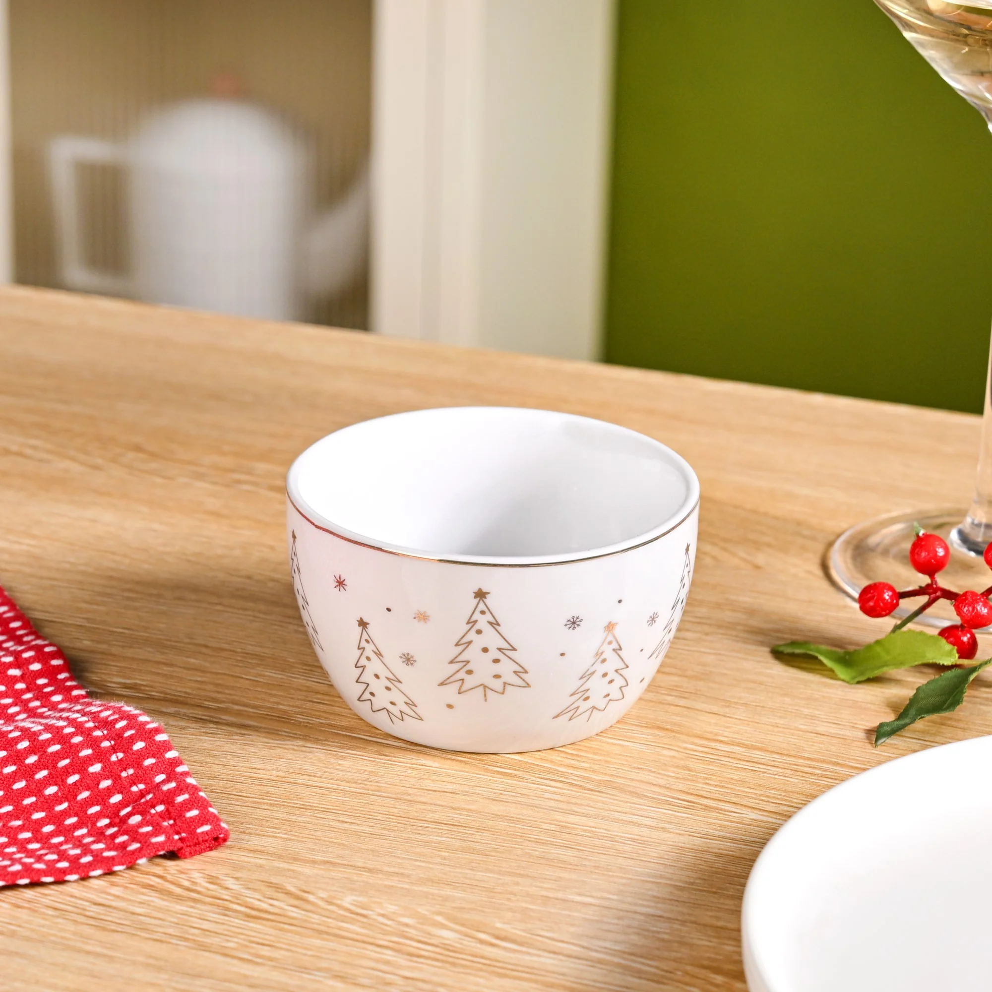 Tree Trail Mix Serving Bowls With Acacia Tray Set Of 4 - Image 7