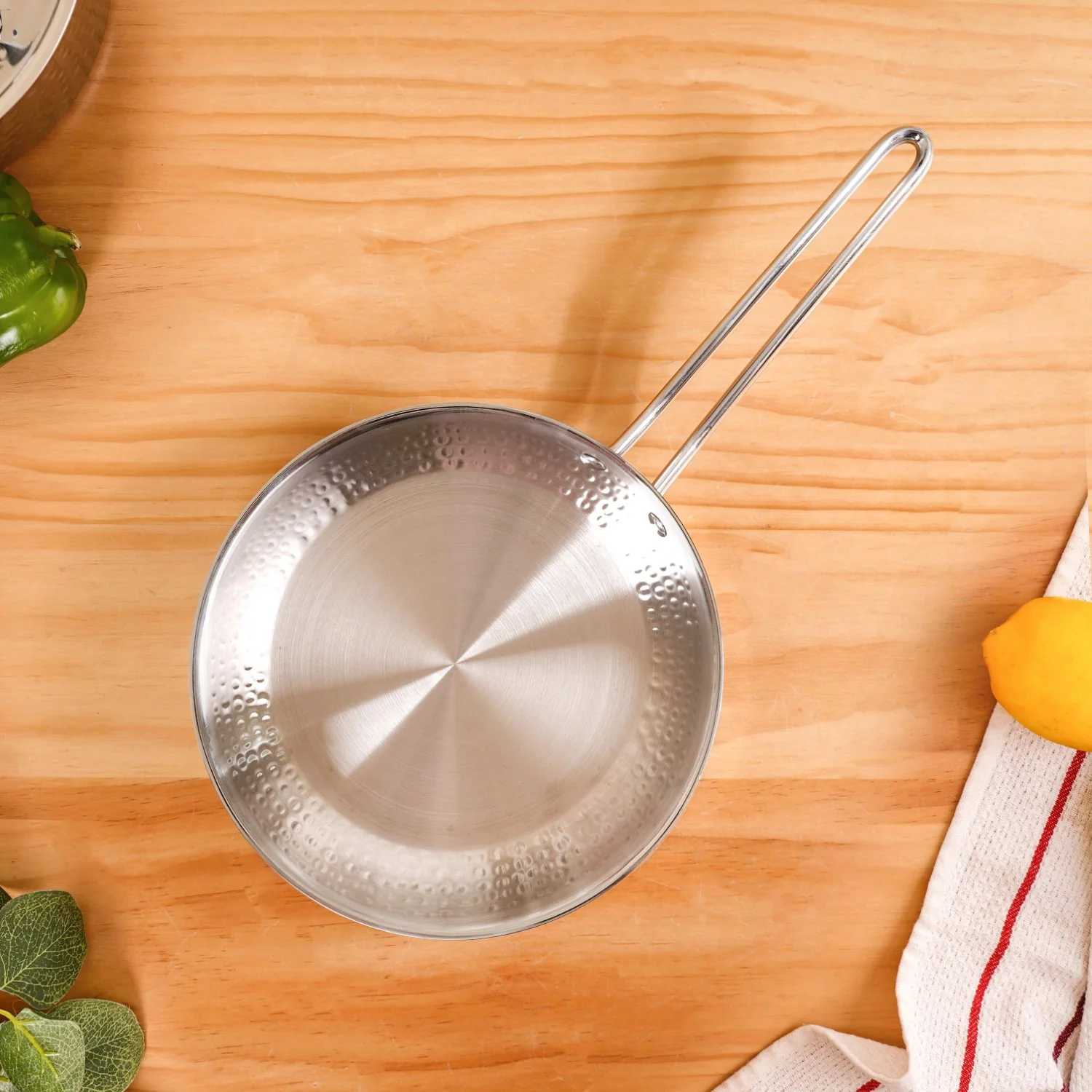 Tri-Ply Hammered Stainless Steel Frying Pan 1000ml - Image 8