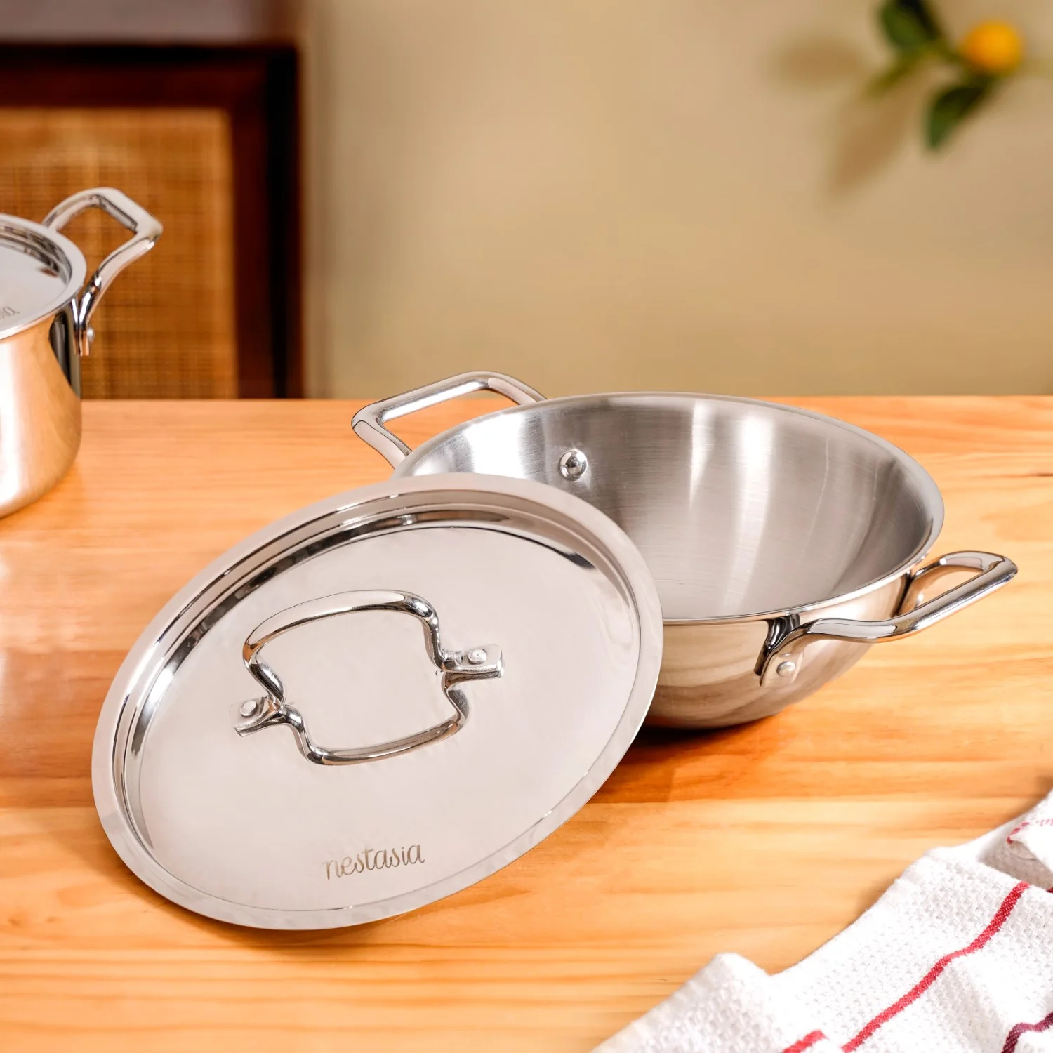 Triply Master Cook Set With Frying Pan Kadai Casserole And Saucepan - Image 6