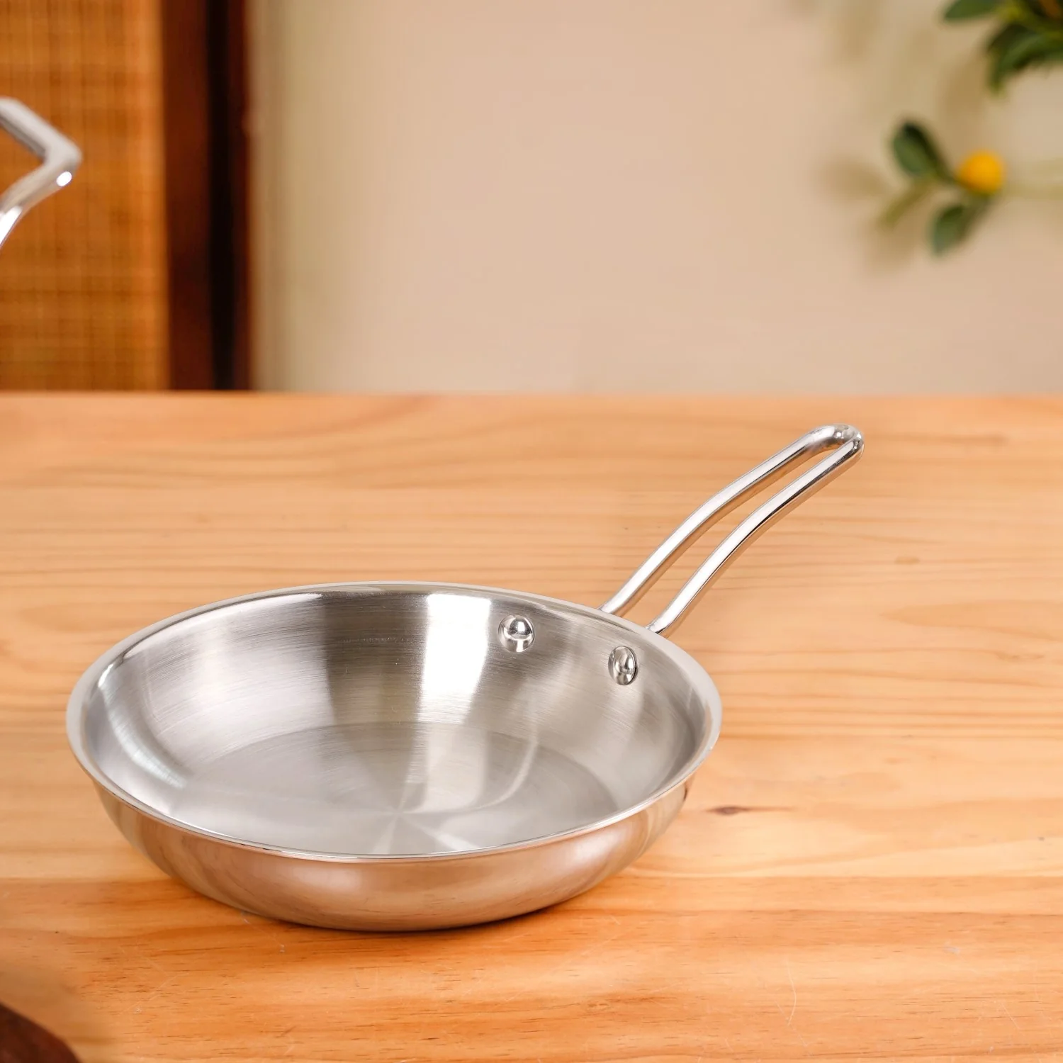 Triply Stainless Steel Kadai Frying Pan And Saucepan Cookware Set - Image 5