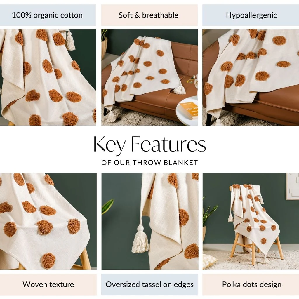 Tuft And Tassel Pure Cotton Throw - Image 5