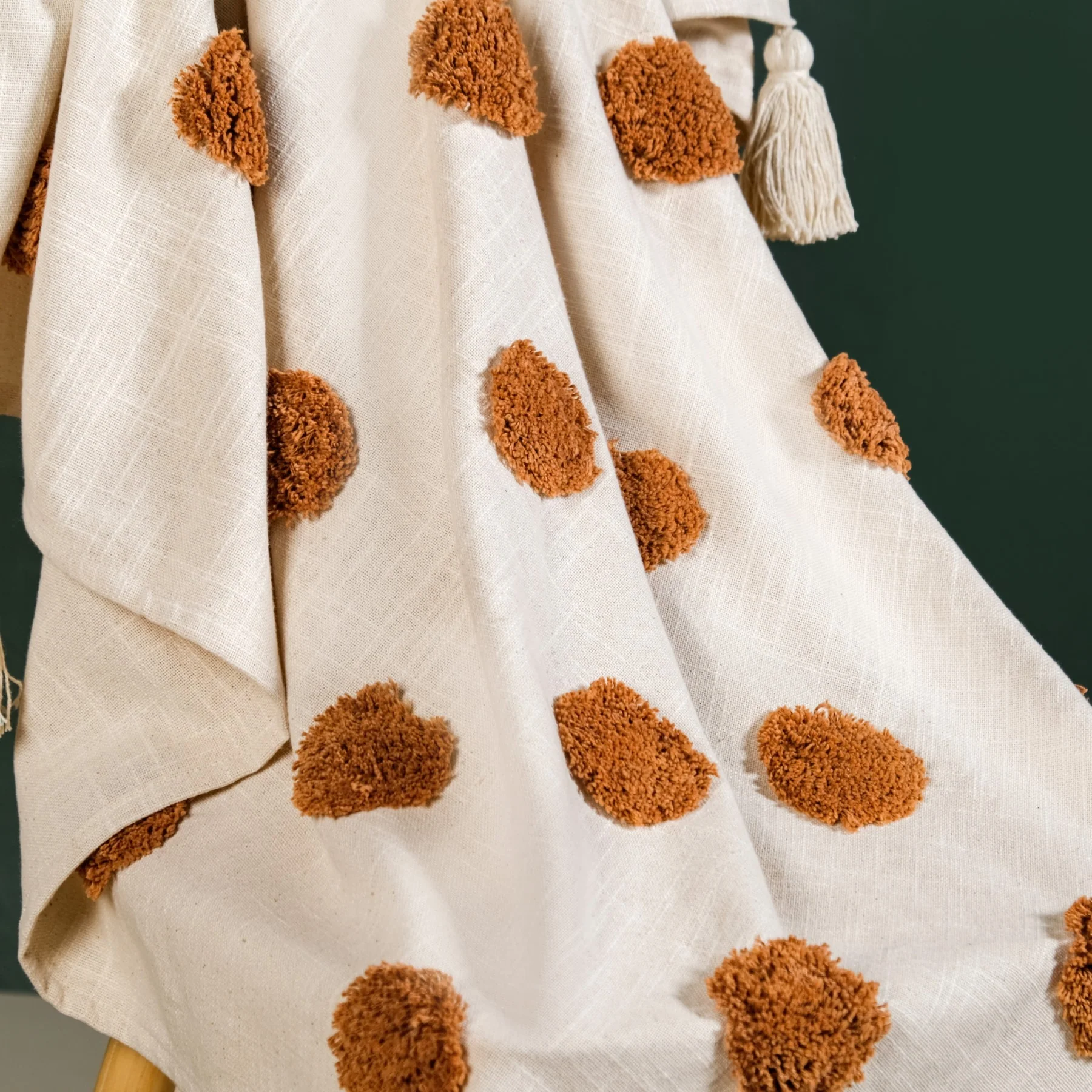 Tuft And Tassel Pure Cotton Throw - Image 6