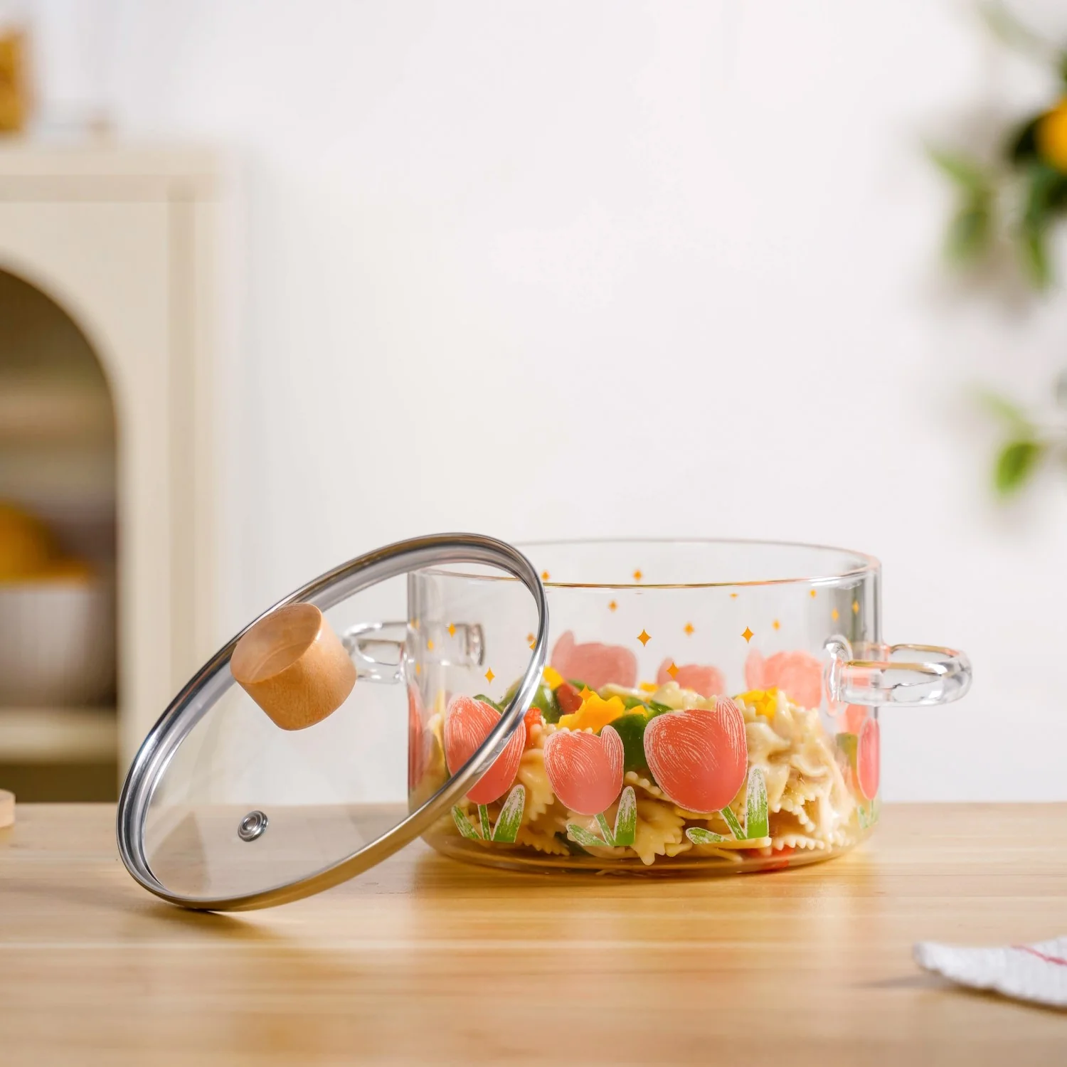 Tulip Borosilicate Glass Cooking Pot With Lid 1800ml - Image 10