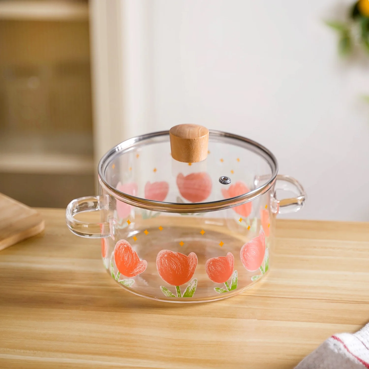 Tulip Borosilicate Glass Cooking Pot With Lid 1800ml - Image 9