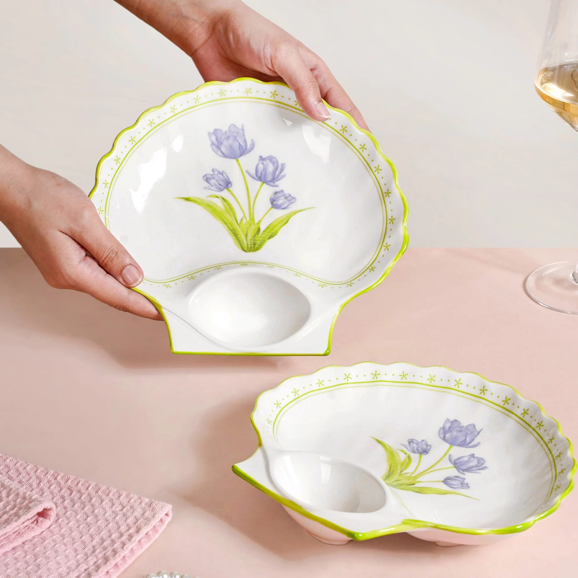 Tuscany Ceramic Section Plates Set Of 2 - Image 3