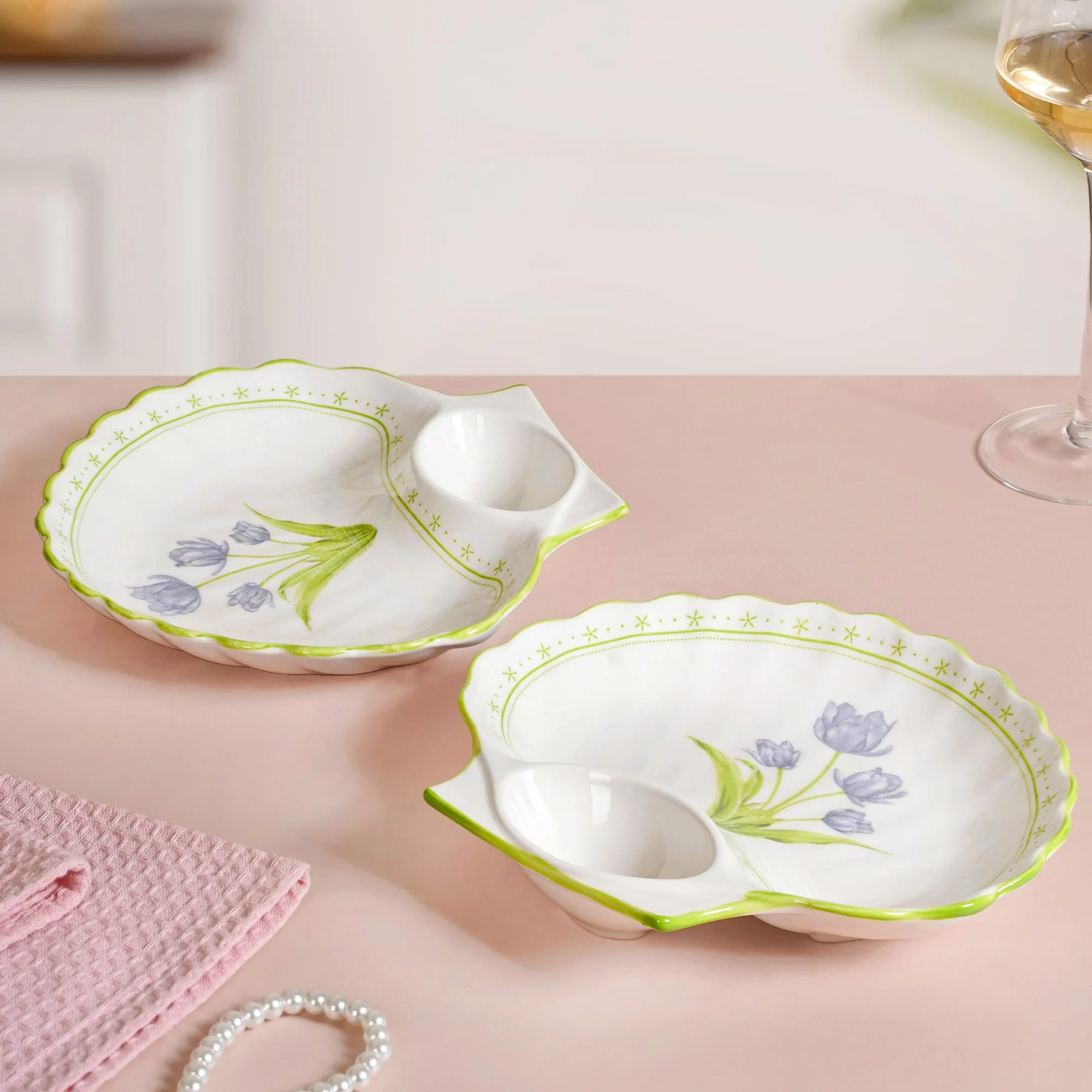 Tuscany Ceramic Section Plates Set Of 2 - Image 9